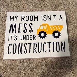 Hobby Lobby Black and Orange Construction Wall Art